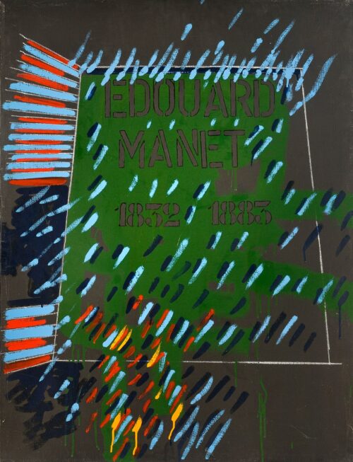 1971<br>Eduard Manet<br>smalto, pittura industriale, matita su tela<br>cm 115x90