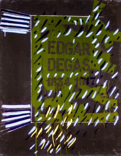 1971<br>Edgar Degas<br>smalto, pittura industriale, matita su tela<br>cm 115x90