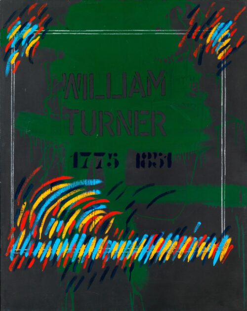 1971<br>William Turner<br>smalto, pittura industriale, matita su tela<br>cm 115x90