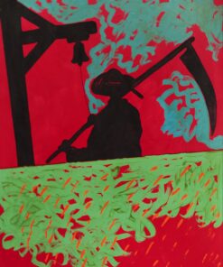 1971<br>Il Falciatore<br>pittura industriale, tempera, pennarello su tela<br>cm 100x80