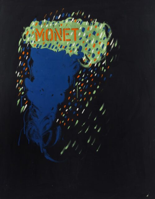 1972<br>Monet<br>pittura industriale e tempera su tavola<br>cm 160x130