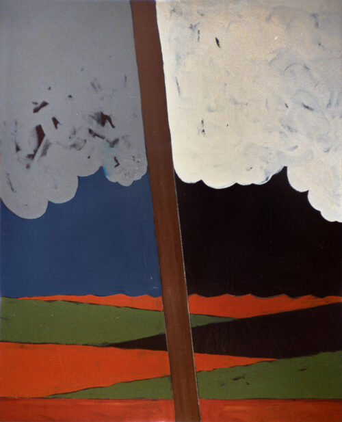 1974<br>pittura industriale, tempera, matita su tela<br>cm 100x80