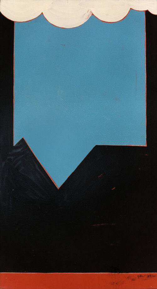 1974<br>pittura industriale, tempera, matita su tela<br>cm 120x70