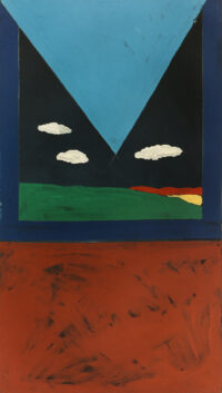 1974<br>pittura industriale, tempera, matita su tela<br>cm 120x70