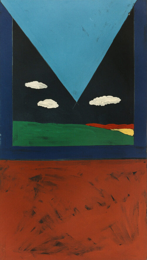 1974<br>pittura industriale, tempera, matita su tela<br>cm 120x70