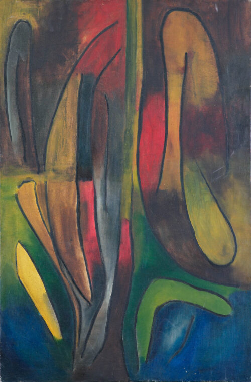 1957<br>Dopo la pioggia<br>olio su tela<br>cm 90x70