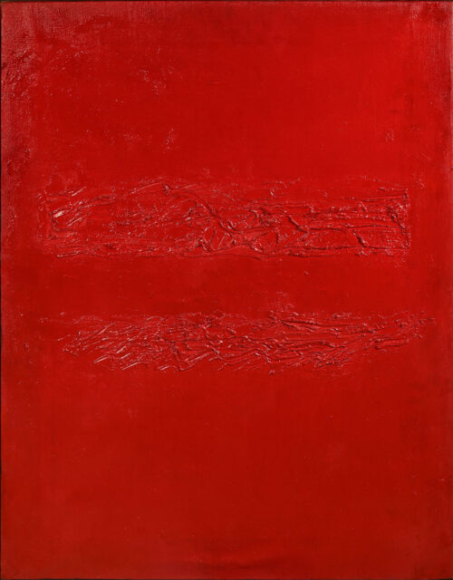 1960<br>Rosso n.2<br>smalto industriale per l'edilizia su tela<br>cm 100x80