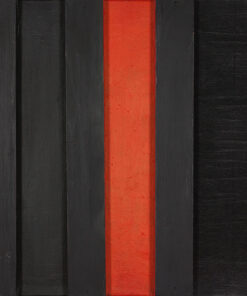 1960 28 luglio<br>' Studio per legno '<br>smalto industriale e collage di carta e legno su tela<br>cm 35x45