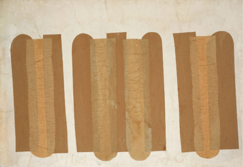 1960<br>Collage n.15<br>tempera e collage di carte povere su carta applicata su tela<br>cm 70x100