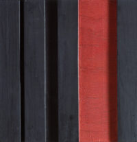 1961<br>Collage, legno e smalto industriale su tavola<br>cm 30x30