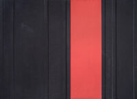 1961<br>Il Conte Dracula<br>collage, legno e smalto industriale su tavola <br>cm 150x200