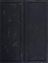 1961<br>Interno<br>smalto industriale e collage di legno su tavola<br>cm 150x115