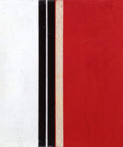 1961<br>Opera non datata e firmata<br>collage, nastro adesivo e smalto industriale su tavola<br>cm 40x45