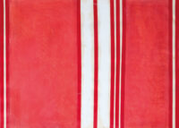 1961<br>15 N.6<br>nastro adesivo, tempera e smalto industriale su cartoncino<br>cm 50x70