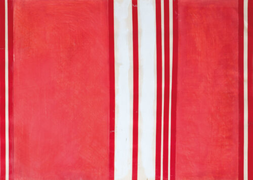 1961<br>15 N.6<br>nastro adesivo, tempera e smalto industriale su cartoncino<br>cm 50x70