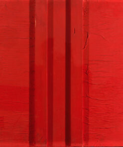 1961<br>A Sandro Penna a malincuore<br>smalto industriale e collage di carta e legno su tela<br>cm 55x70