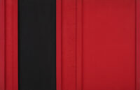 1961<br>Rosso e nero n.30<br>smalto industriale e collage di carta e legno su tela<br>cm 100x150