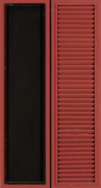 1962<br>' Persiana '<br>smalto industriale su anta di persiana e telaio in legno su tavola<br>cm 150x80