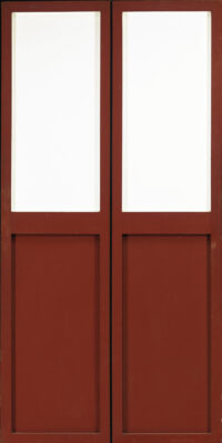 1962<br>Porta n.3<br>smalto industriale e collage di legno su tavola<br>cm 200x100