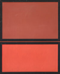 1962<br>Per Mark Rothko<br>smalto industriale e collage di legno su tavola<br>cm 160x130