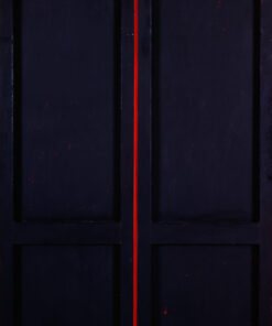 1962<br>La porta rossa<br>smalto industriale e collage di legno su tavola<br>cm 200x100