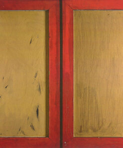 1962<br>La porta del duomo<br>tempera e collage di legno su tavola<br>cm 65x80