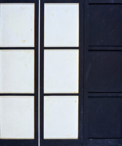 1962<br>Finestra n.1 Omaggio a Vermeer <br>smalto industriale e collage di legno su tavola<br>cm 170x150