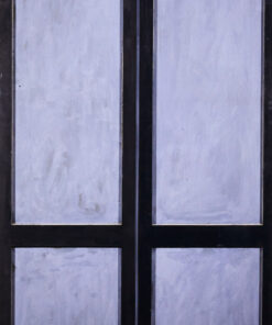 1962<br>' La Porta grigia '<br>smalto industriale e collage di legno su tavola<br>cm 200x100