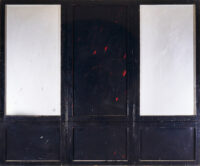 1962<br>' Armadio '<br>smalto industriale, vernice, collage di legno su tavola<br>cm 80x120