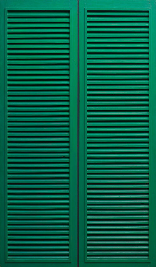 1962<br>' Persiana '<br>smalto industriale e ante di persiana   su tavola<br>cm 170x100