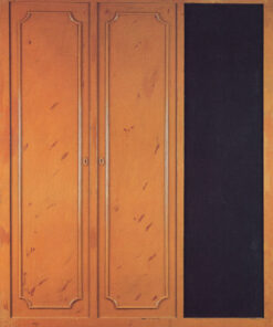 1963<br>Armadio cieco<br>ante di armadio ricostruite e smalto industriale su tavola<br>cm 160x130