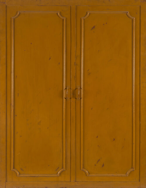 1963<br>Armadio<br>ante di armadio ricostruite, maniglie e smalto su tavola<br>cm 145x110