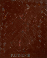 1963<br>'Pavimento'<br>smalto industriale, tempera e matita su tavola<br>cm 100x80