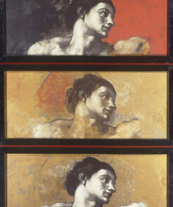 1963<br>Particolare della Cappella Sistina<br>collage fotografico, legno e smalto industriale su tavola<br>cm 195x130