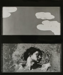 1963<br>Particolare della Sistina, dedicato a mio fratello Francesco Lo Savio<br>collage fotografico, legno e smalto industriale su tavola<br>cm 115x85