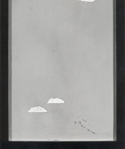 1964<br>' Cielo '<br>smalto industriale e collage di legno su tavola<br>cm 120x65