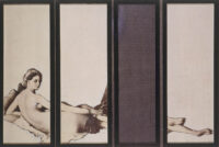 1964<br>La Grande Odalisca<br>collage fotografico, smalto industriale su tavola<br>cm 160x250