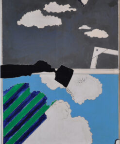 1965<br>Bicromia del cielo<br>smalto industriale e pennarello su tela <br>cm 115x90