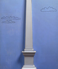 1965<br>Piazza del Popolo<br>smalto industriale e e obelisco di legno su tavola<br>cm 115x80