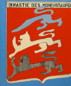 1965 19 luglio<br>Dinastie des Hoenstaufen<br>smalto industriale e pennarello su tela<br>cm 80x65