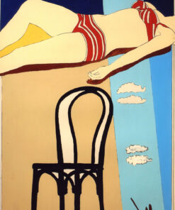 1965 agosto<br>Al livello del mare<br>smalto industriale e pennarello su tela<br>cm 200x130