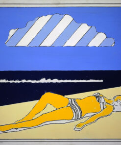 1965<br>' Progetto per bagnante '<br>smalto industriale e pennarello su tela<br>cm 65x80