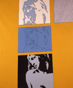 1965<br>Dalle tombe Medicee<br>smalto industriale e pennarello su tela<br>cm 200x200