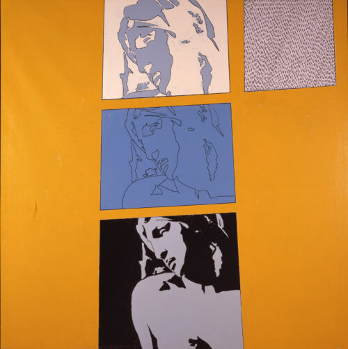 1965<br>Dalle tombe Medicee<br>smalto industriale e pennarello su tela<br>cm 200x200