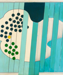 1965 settembre<br>La grande nuvola<br>smalto industriale e pennarello su tela<br>cm 80x100