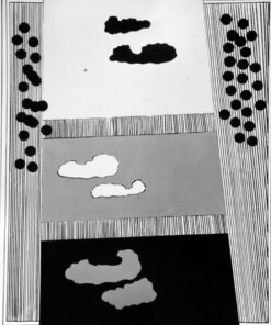 1965<br>Tricromia del cielo<br>smalto industriale e pennarello su tela<br>cm 100x80