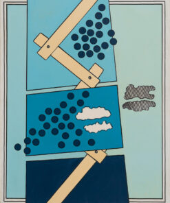 1965 ottobre<br>Le dimensioni del cielo, dedicato a Goffredo Parise<br>smalto industriale e pennarello su tela<br>cm 100x80