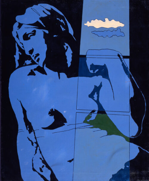 1965<br>Particolare delle Tombe Medicee<br>smalto industriale e pennarello su tela<br>cm 100x80