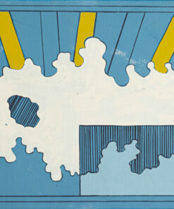 1965<br>Cielo Newyorkese<br>smalto industriale e pennarello su tela<br>cm 160x130