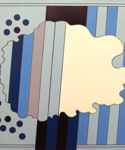 1965 dicembre<br>La grande nuvola n.4<br>smalto industriale e pennarello su tela<br>cm 80x100